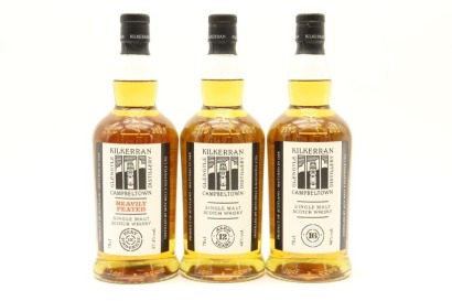 (1) Glengyle Distillery Kilkerran Heavily Peated, 12 YO & 16 YO Single Malt Scotch Whisky, 3 Bottles Sold as One Lot