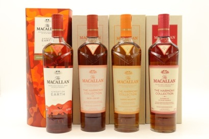 (1) Macallan A Night On Earth, Rich Cacao, Amber Meadow & Intense Arabica Single Malt Scotch Whisky, 4 Bottles Sold as One Lot (GB)