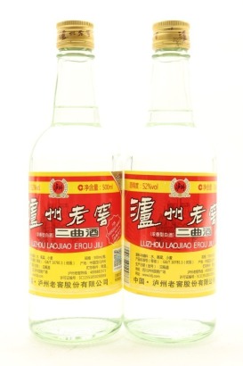 (2) LuZhou LaoJiao Erqu Jiu, 52% ABV, 500ml