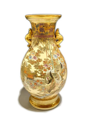 A Japanese Meiji Period Satsuma 'Flower and Bird' Vase