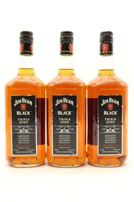 (3) Jim Beam 'Black' Tiple Aged Kentucky Straight Bourbon Whiskey, 43% ABV, 1000ml
