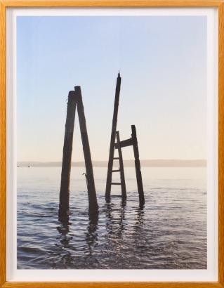 A Photograph of Beach Poles