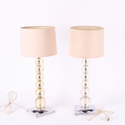 A Pair of Lucite Based Table Lamps