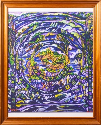 A Framed Reproduction Print of Dean Buchanan's 'Moonrise Mandala'