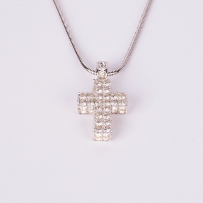 A Swarovski Crystal Jet Cry Pendant