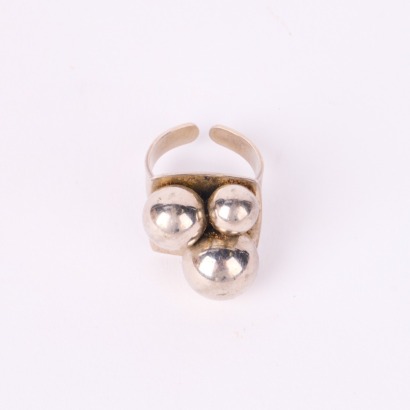 A Handmade Sterling Silver Modernist Hope Ring Denmark C.1960s