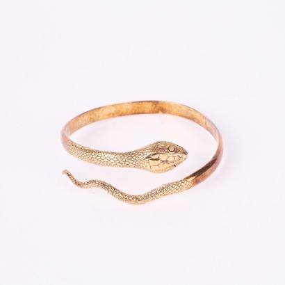 A Charlotte Penman Gold Plate Serpent Cuff