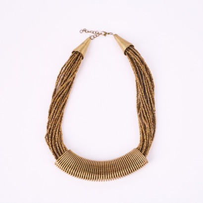 A Vintage Gold Toned Bead Necklace