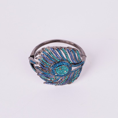 A Decorative Peacock Diamante Cuff