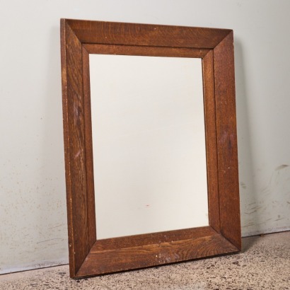 A 1920s Oak Framed Wall Mirror A/F