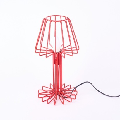 An Italian Red Wire Silhouette Lamp