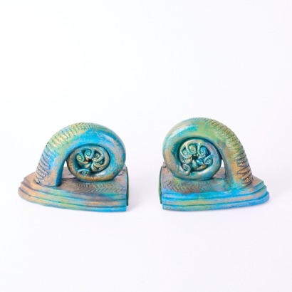A Pair of Helen Fuller Chemento Fern Frond Bookends