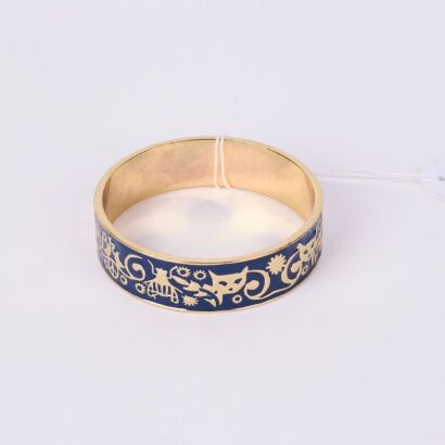 Karen Walker Gold And Navy Decorative Bangle