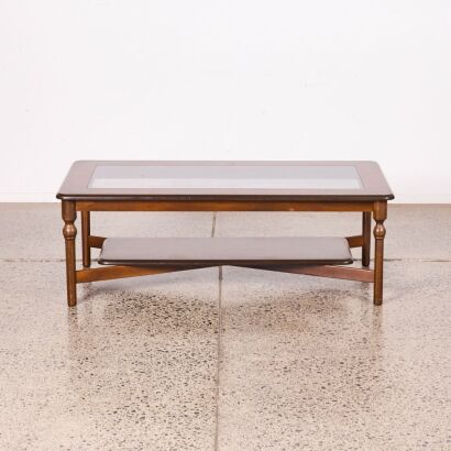 A Mid-Century Glass Topped Coffee Table A/F