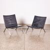 A Pair Of Leather Homage Pk22 Style Chairs - 2