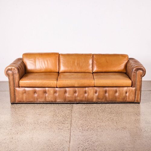 A Leather Chesterfield Sofa