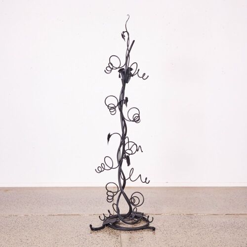 A Botanical Vine Wrought Iron Wine Holder