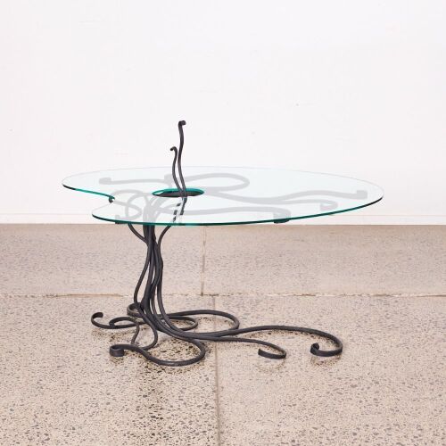A Wrought Iron Occasional Table