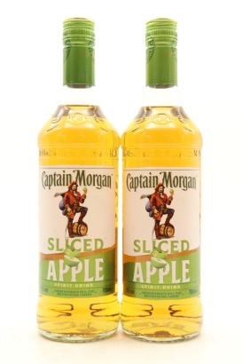 (2) Captain Morgan Sliced Apple Spiced Rum, Puerto Rico, 25% ABV, 700ml
