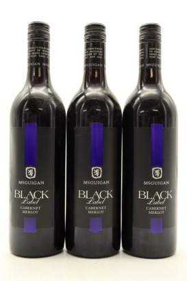 (3) 2018 McGuigan Black Label Cabernet - Merlot, Australia