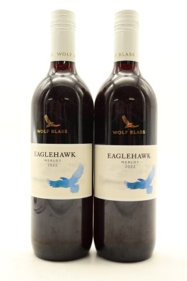 (2) 2022 Wolf Blass Eaglehawk Merlot, South Australia