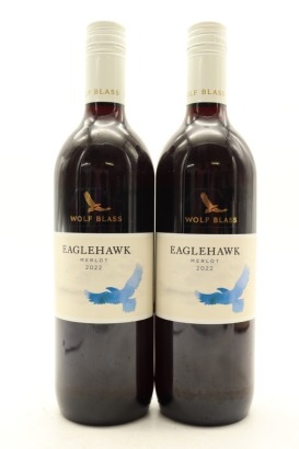 (2) 2022 Wolf Blass Eaglehawk Merlot, South Australia