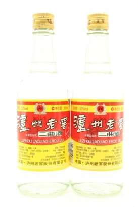 (2) LuZhou LaoJiao Erqu Jiu, 52% ABV, 500ml