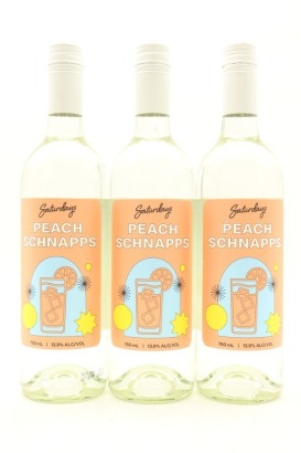 (3) Saturdays Peach Schnapps, New Zealand, 13.9% ABV