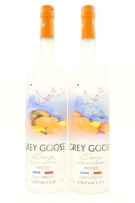 (2) Grey Goose 'L'Orange' Flavored Vodka, France, 40% ABV, 1000ml
