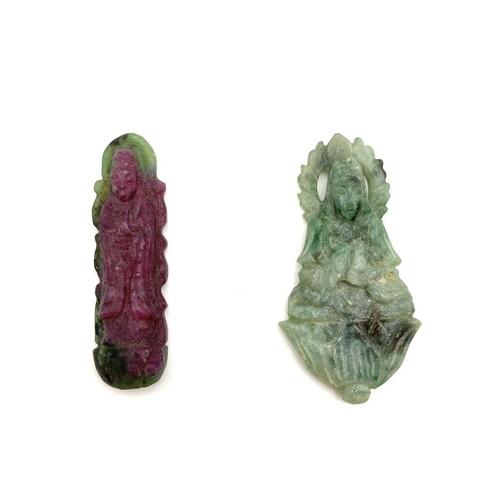 Two Chinese Style Jade Pendants