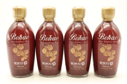 (4) Bohae Bokbunja Black Raspberry Wine, 14% ABV, 375ml