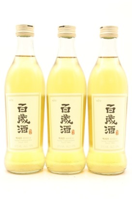 (3) Bekseju Traditional Korean Wine, 13% ABV, 375ml