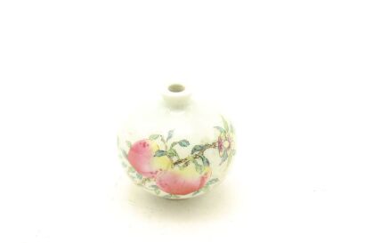 A Chinese Famillie Rose 'Peaches' Snuff Bottle (Zhen Cang Mark)-John Perry Collections