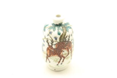 A Chinese Famillie Rose 'Twin Deers' Snuff Bottle (Wan Yu Mark)-John Perry Collections