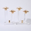 A Pair of Charles Hollis Jones Hollywood Regency Brass and Lucite Candleholders - 2