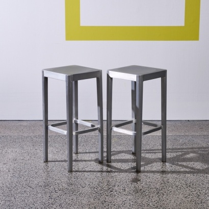 Two Bar Stools Designed by Phillippe Stark for Emeco