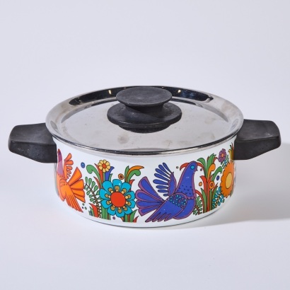 An Acapulco Enamel Dish and Lid