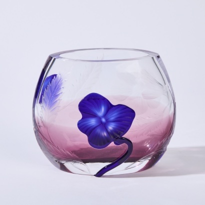 A Moser Crystal Floral Vase