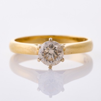 18ct Yellow / White Gold, Modern, .72ct Diamond Ring