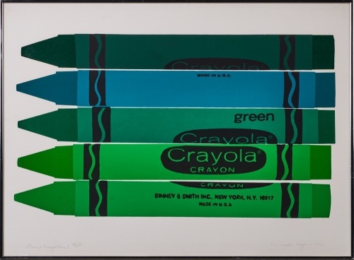 A Mickey Myers Green Crayola Silk Screen Print