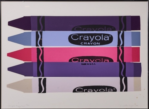 A Mickey Myers Purple Crayola Silk Screen Print