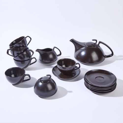 A Walter Gropius 9-Piece Ceramic Tea Set for Rosenthal 'Studio Line' Germany