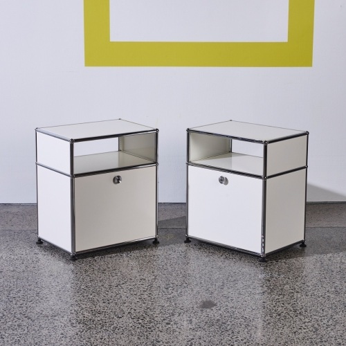 A Pair of USM Haller Modular Furniture Night Tables