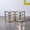 A Pair of Pierre Vandel Paris Gold Side Tables