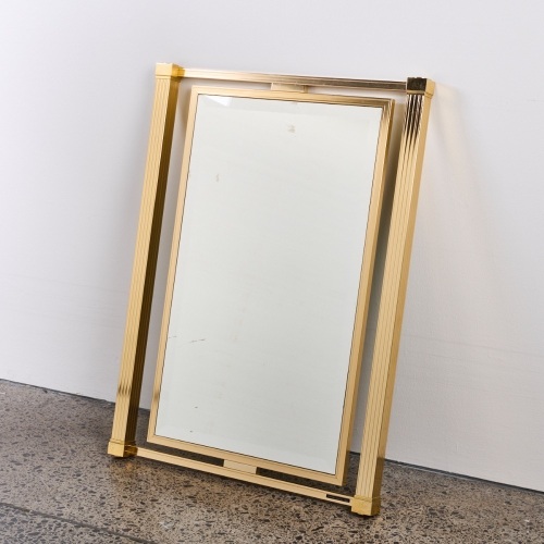 A Pierre Vandel Brass Mirror