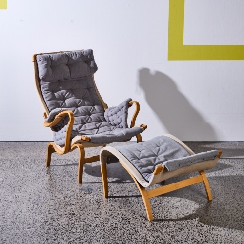 A 'Pernilla 69' Lounge Chair and Ottoman by Bruno Matthson for Dux