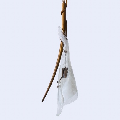 A Sil Lux Kingston Aged Brass Chain Pendant with Murano Glass Shade
