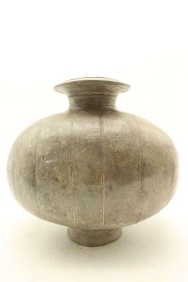 A Chinese Qin and Han Dynasty Pottery 'Cocoon' Jar-John Perry Collections