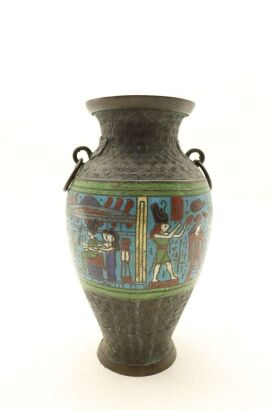 A Japanese Famille Rose Enamelled 'Figures' Handled Vase-John Perry Collections