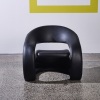 A Black Leather Sculptural Cantilevered 'Tongue' Lounge Chair by Jaymar - 2